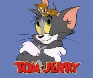 пазл Том и Джерри являются главными действующими лицами забавных приключений